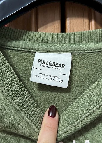 s Beden haki Renk Yeşil Baskılı Kadın Sweatshirt