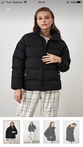 m Beden gri Renk Milla Oversize Şişme Mont