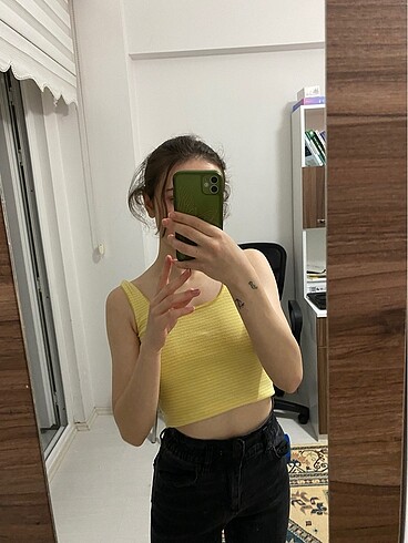 s Beden koton askılı crop