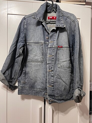 Unisex Oversize Denim Kot ceket Mavi
