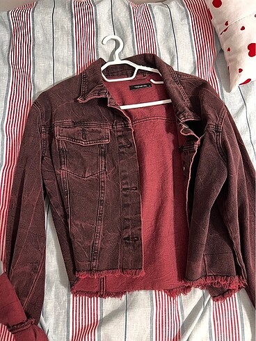 Trendyol Milla Kadın Bordo Cherry Kot Ceket