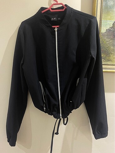 xl Beden siyah bomber ceket