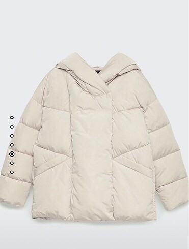 stradivarius krem oversize şişme mont