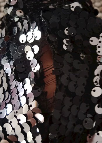 Parlak Gri Mini Gece Elbisesi - Görsel 6