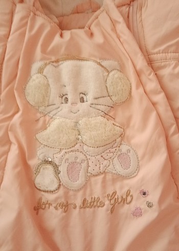 Kürklü Kapüşonlu Pembe Bebek Tulumu - Görsel 2