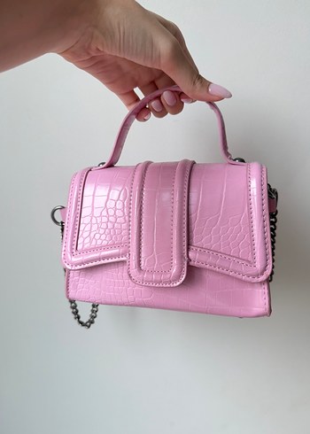 Zara Pembe Mini Yilan Derisi Zara Canta