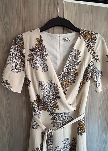 38 Beden Bohem Midi Elbise, Kısa Kollu, Desenli