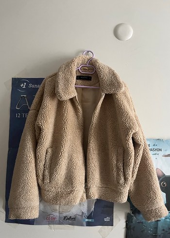Bej Kadın Peluş Ceket