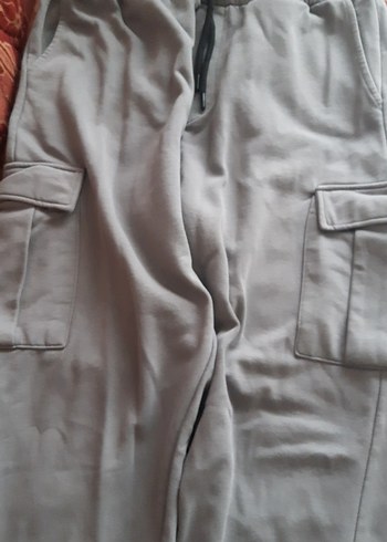 Gri Erkek Bol Kesim Kemerli Eşofman Altı - Görsel 2