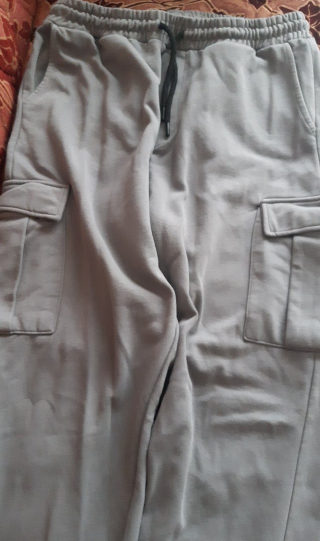 Gri Erkek Bol Kesim Kemerli Eşofman Altı - Görsel 2