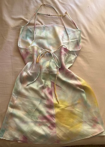 Diğer Pastel Renkli Mini Saten Elbise