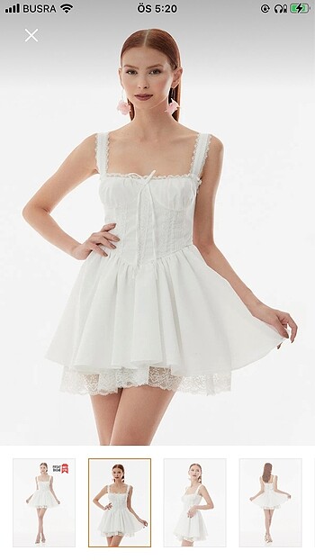 fullamoda beyaz dantelli elbise