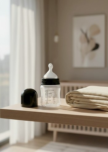 Bebek Biberonu 150 ml Gri Beyaz - Görsel 3