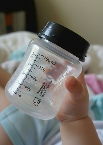 Bebek Biberonu 150 ml Gri Beyaz - Görsel 2