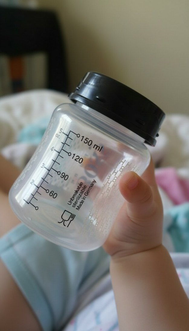 Bebek Biberonu 150 ml Gri Beyaz - Görsel 2