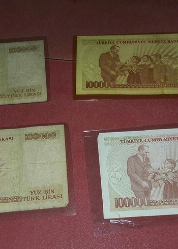 4 Adet 100000 Yüz Bin Eski Türk Lirası - Görsel 2