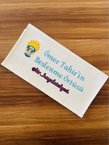 Kişiye özel beslenme örtüsü anahtarlık hediyeli