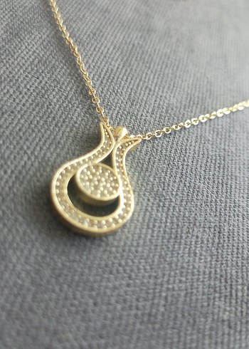 Altın Zincirli Modern Klasik Midi Kolye - Görsel 3