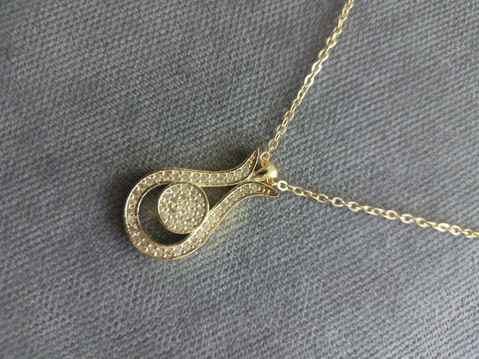 Altın Zincirli Modern Klasik Midi Kolye - Görsel 4