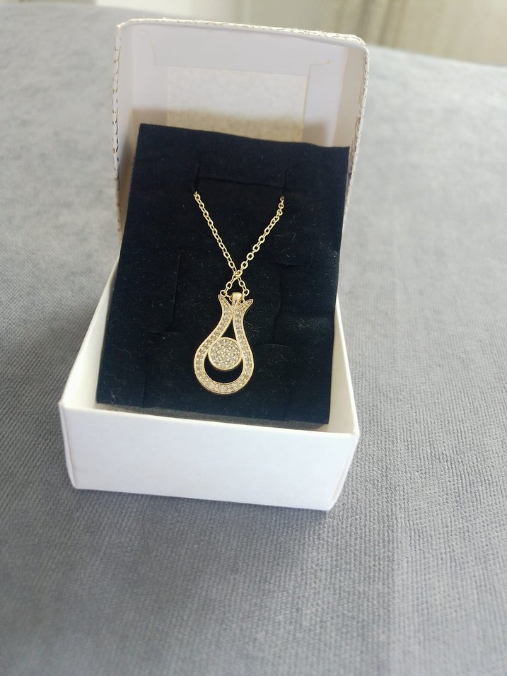 Altın Zincirli Modern Klasik Midi Kolye - Görsel 2