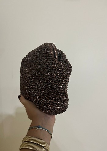 ipekyol Bohem Tarz Kahverengi Örgü Kadın Clutch Çanta