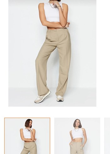 Trendyolmilla vizon straight kumaş pantolon