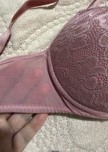 diğer Beden pembe Renk Bohem Pembe Dantelli Sütyen ve Külot Takımı