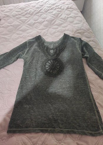Stradivarius Bohem yeşil Dantel Detaylı Bluz