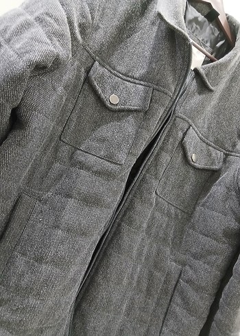 Gri Düğmeli Erkek Günlük Mont - Görsel 2