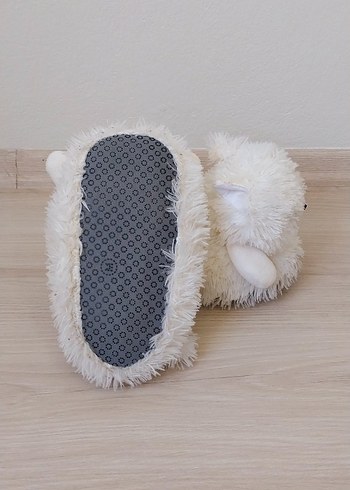 Beyaz Peluş Kız Çocuk Ev Terliği - Görsel 5