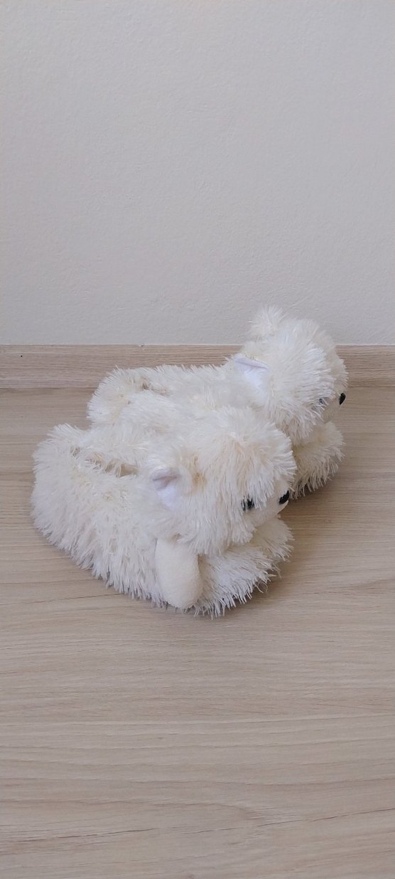 Beyaz Peluş Kız Çocuk Ev Terliği - Görsel 2