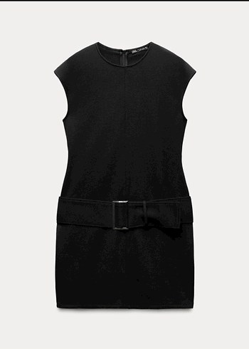 Zara Zara Kemer Detaylı Siyah Mini Kısa Elbise