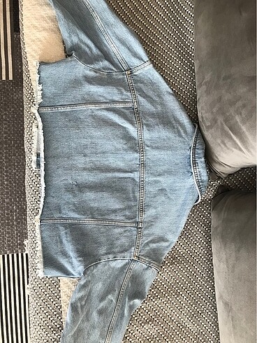 xs Beden mavi Renk Topshop crop oversize kot ceket