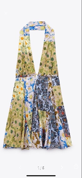 Zara Zara halter yaka çiçeklimini elbise