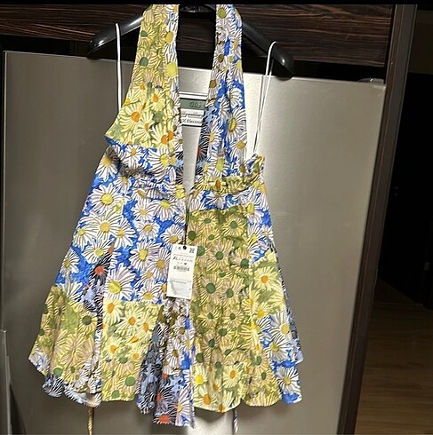xl Beden Zara halter yaka çiçeklimini elbise