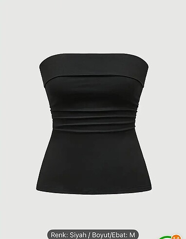 Sheinside Straplez siyah bluz