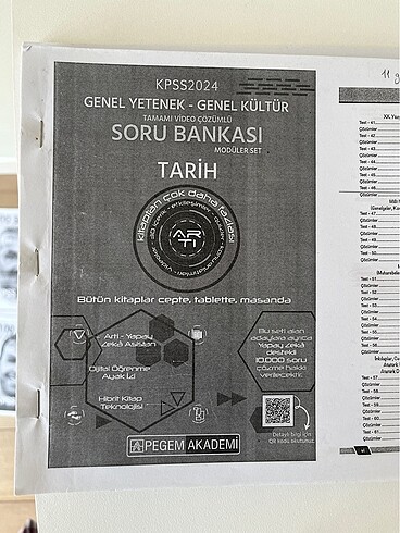 KPSS/AGS TARİH SORU BANKASI PEGEM AKADEMİ