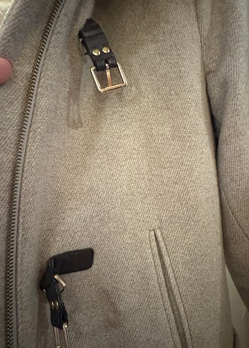 Calvin Klein Kürklü Kadın Bej Midi Kaban - Görsel 6