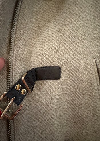 Calvin Klein Kürklü Kadın Bej Midi Kaban - Görsel 5