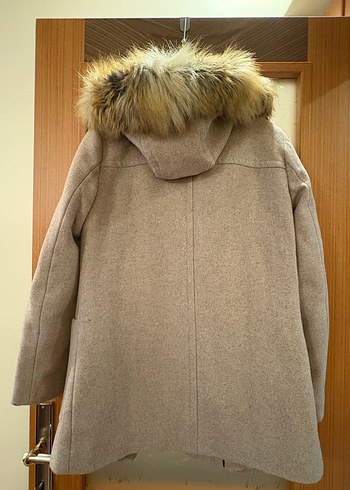 Calvin Klein Kürklü Kadın Bej Midi Kaban - Görsel 3