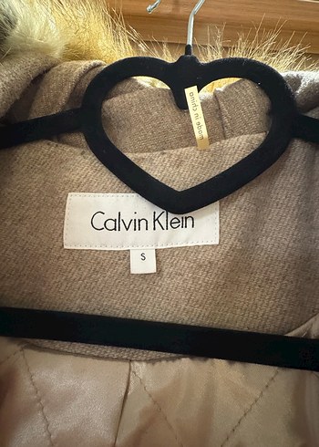 Calvin Klein Calvin Klein Kürklü Kadın Bej Midi Kaban