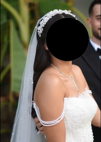 Modern Saten Straplez  Gelinlik - Görsel 3