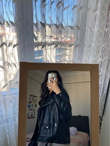 Stradivarius deri ceket - Görsel 7