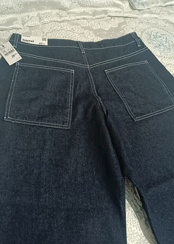 42 Beden Lacivert Bol Kesim Midi Kot Pantolon