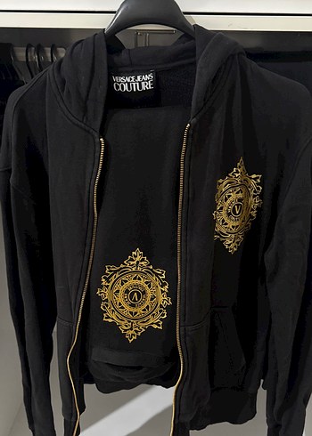 Versace Versace Jeans Couture Siyah Gold Baskılı Fermuarlı Ceket