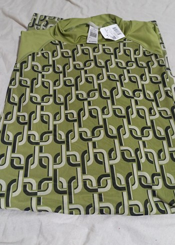 Uzun Kollu Yeşil Baskılı Kadın Tesettür haşama - Görsel 6