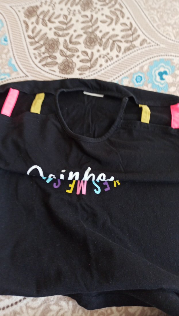 Kız Çocuk Siyah Renkli Rahat Taytlı takım - Görsel 3