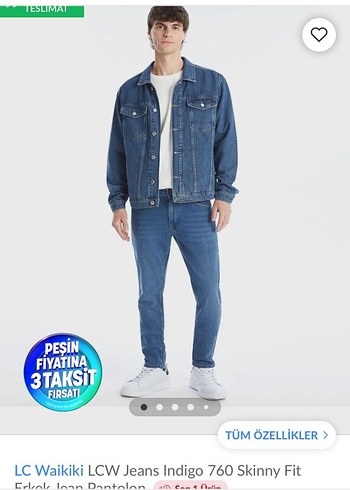 Erkek Mavi Regular Fit Kot Pantolon - Görsel 2