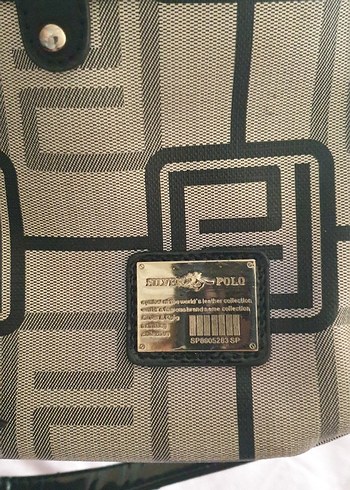 Silver Polo Gri Baskılı Tokalı Kadın Omuz Çantası