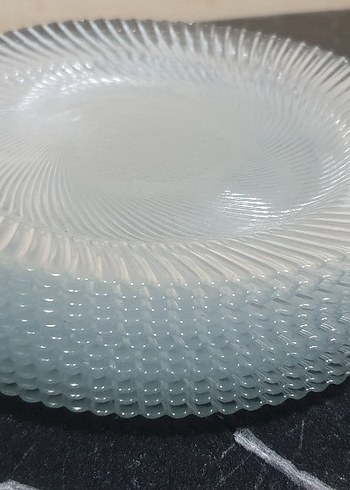 Cam Çizgi Desen Tatlı Tabağı.